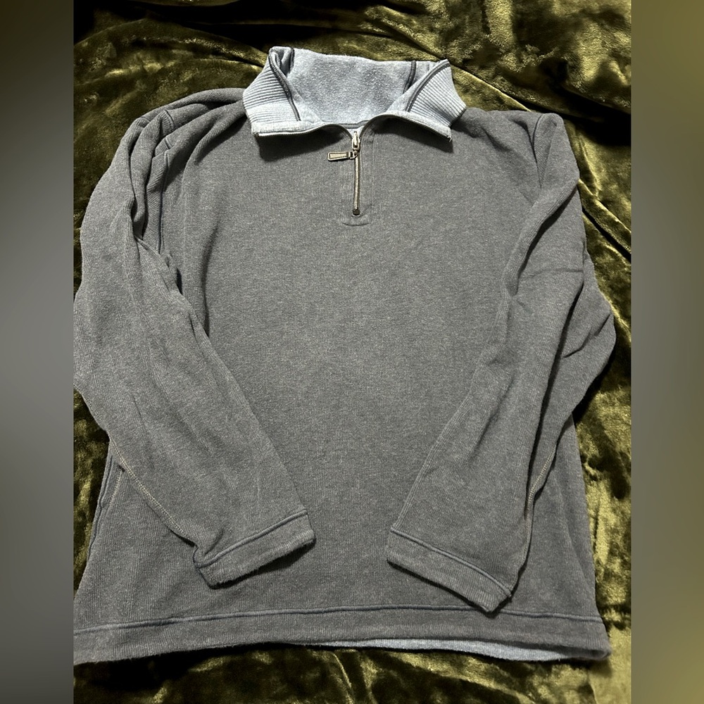 Reversible Light and Dark Blue quarter zip